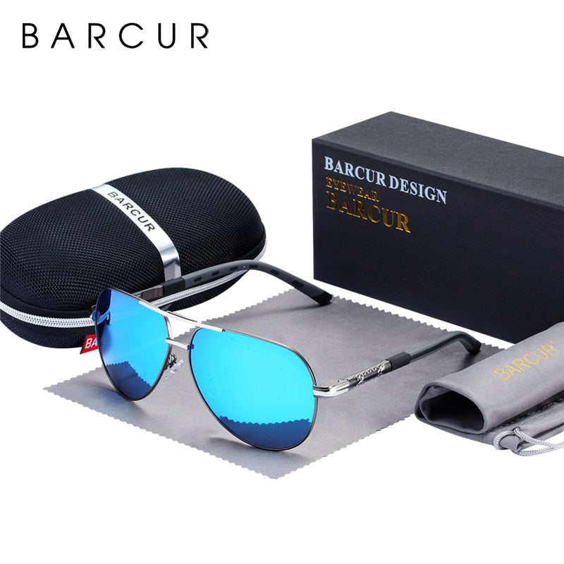 BARCUR Fashion Glasses Hot Style Men sunglasses Polarized UV400 Protection Driving Sun Glasses Male Oculos de sol
