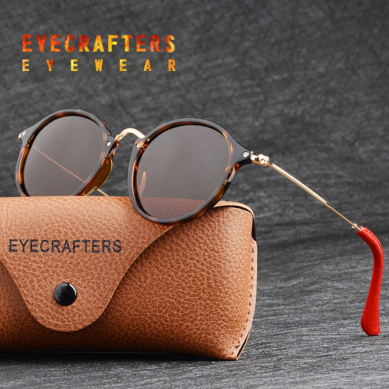 2019 Night Vision TR+Stainless Steel Lightweight Driving Yellow Glasses Men Women Vintage Retro Polarized Fleck Round Sunglasses