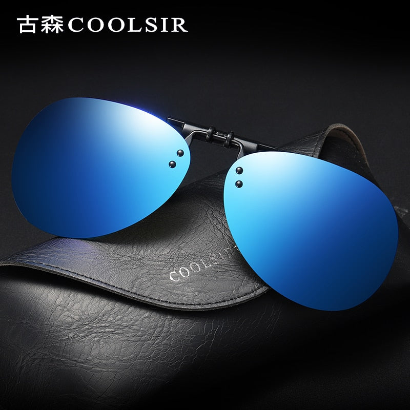Men's and women's polarized sunglasses, with flipped myopia lens, night vision, day and night driving sunglasses